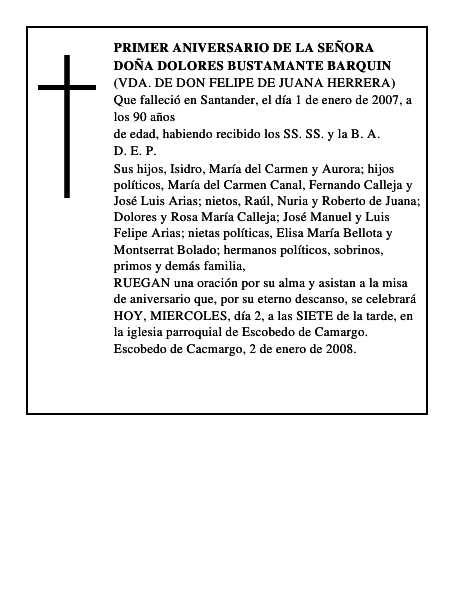 DOÑA DOLORES BUSTAMANTE BARQUIN