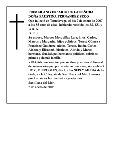 DOÑA FAUSTINA FERNANDEZ SECO