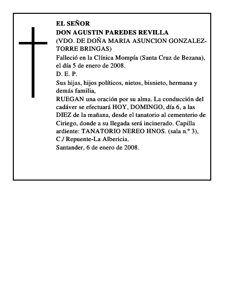 DON AGUSTIN PAREDES REVILLA