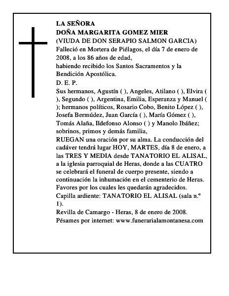 DOÑA MARGARITA GOMEZ MIER