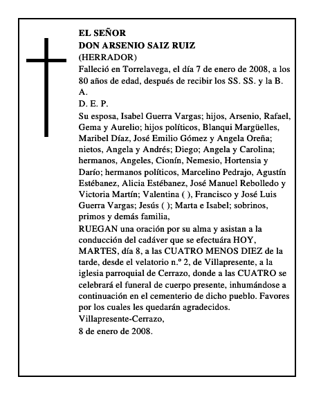 DON ARSENIO SAIZ RUIZ
