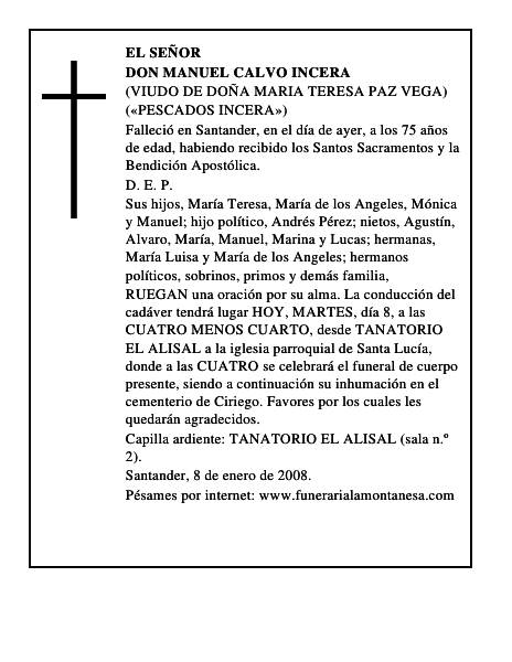 DON MANUEL CALVO INCERA