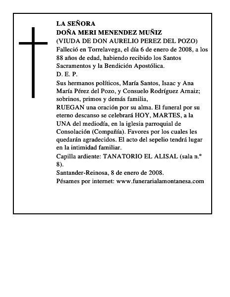 DOÑA MERI MENENDEZ MUÑIZ