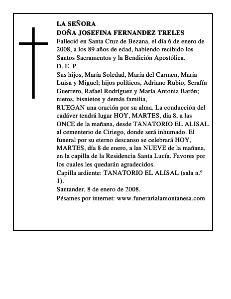 DOÑA JOSEFINA FERNANDEZ TRELES