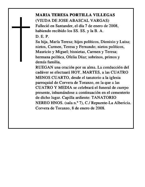 MARIA TERESA PORTILLA VILLEGAS