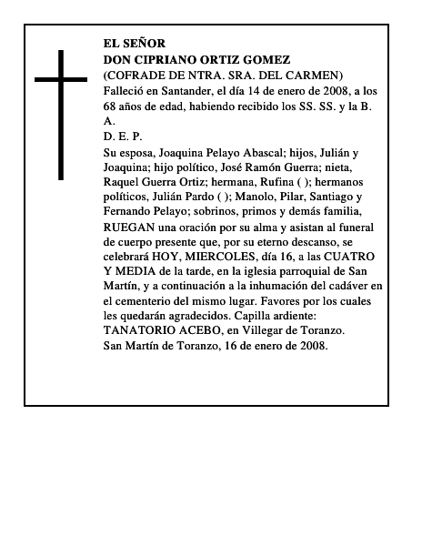 DON CIPRIANO ORTIZ GOMEZ