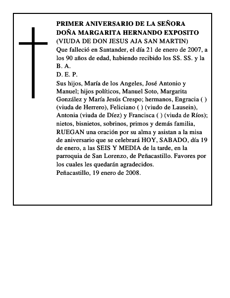 DOÑA MARGARITA HERNANDO EXPOSITO