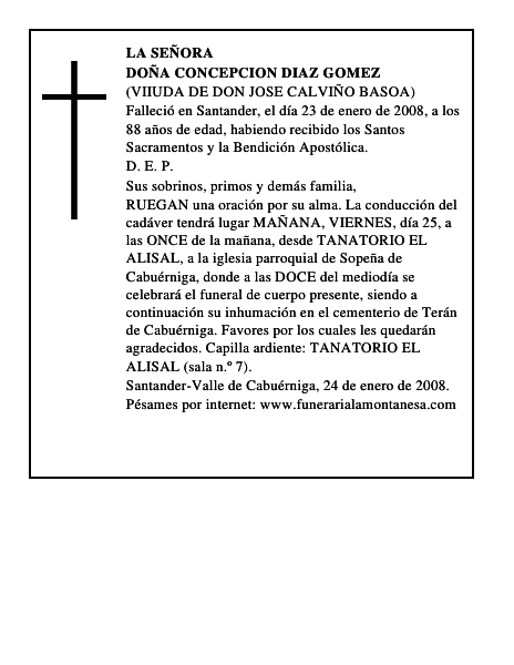 DOÑA CONCEPCION DIAZ GOMEZ