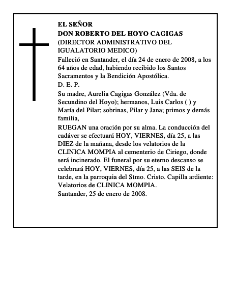 DON ROBERTO DEL HOYO CAGIGAS