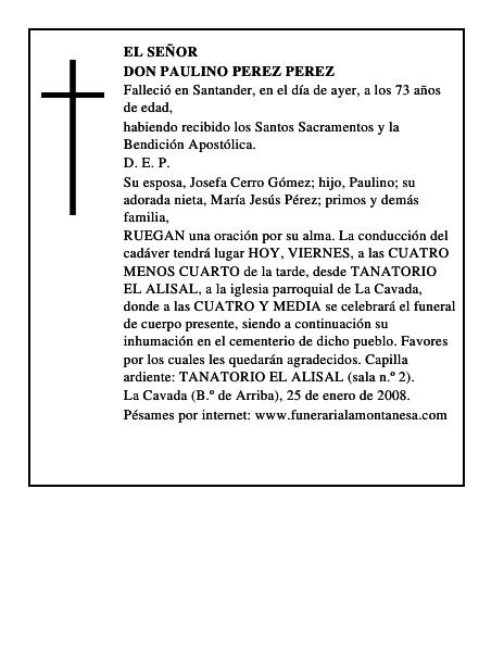 DON PAULINO PEREZ PEREZ