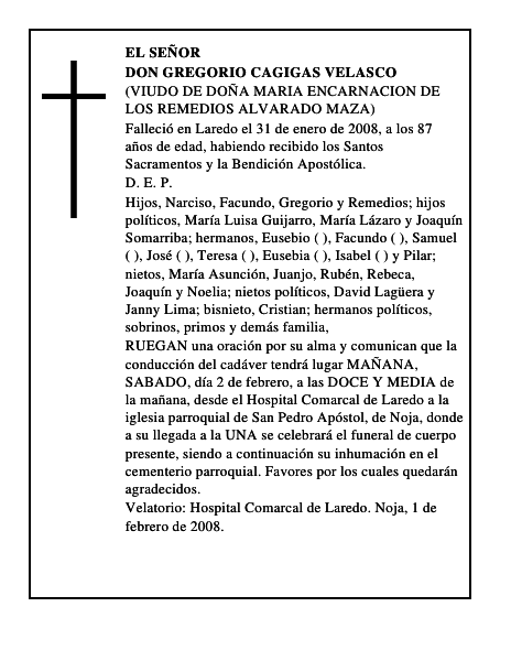 DON GREGORIO CAGIGAS VELASCO