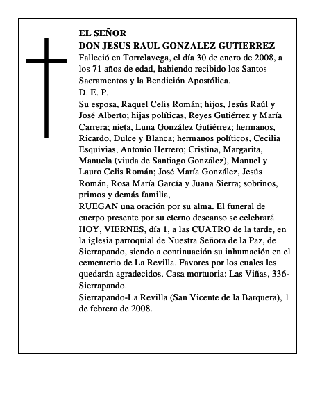 DON JESUS RAUL GONZALEZ GUTIERREZ