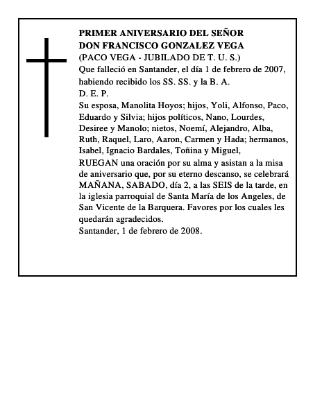 DON FRANCISCO GONZALEZ VEGA
