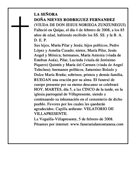DOÑA NIEVES RODRIGUEZ FERNANDEZ
