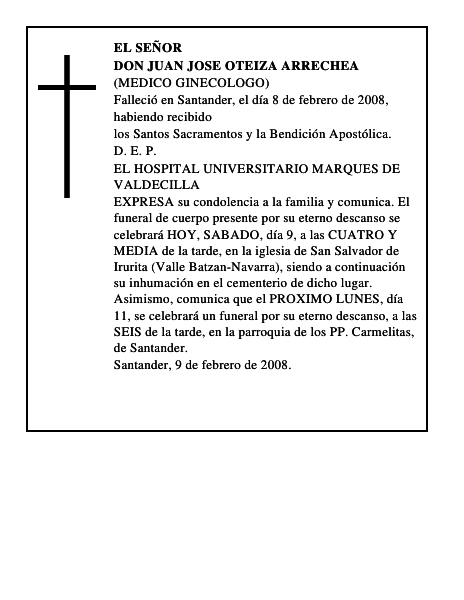 DON JUAN JOSE OTEIZA ARRECHEA