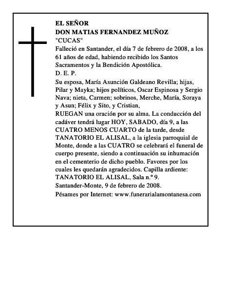 DON MATIAS FERNANDEZ MUÑOZ