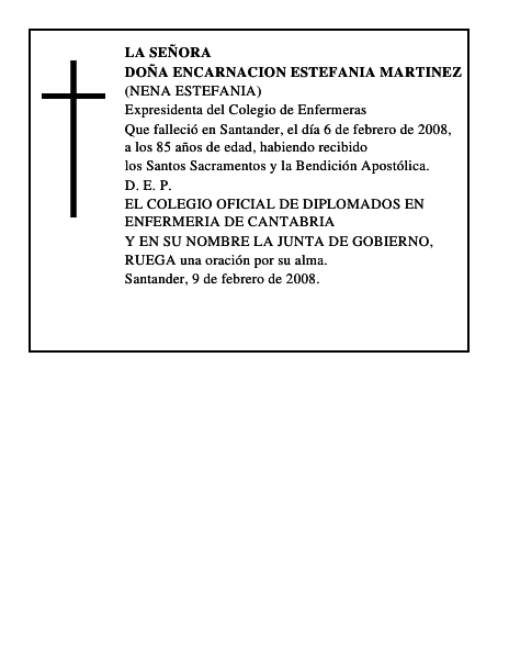 DOÑA ENCARNACION ESTEFANIA MARTINEZ