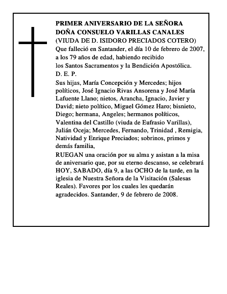 DOÑA CONSUELO VARILLAS CANALES