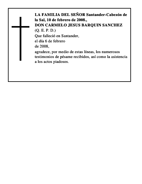 DON CARMELO JESUS BARQUIN SANCHEZ