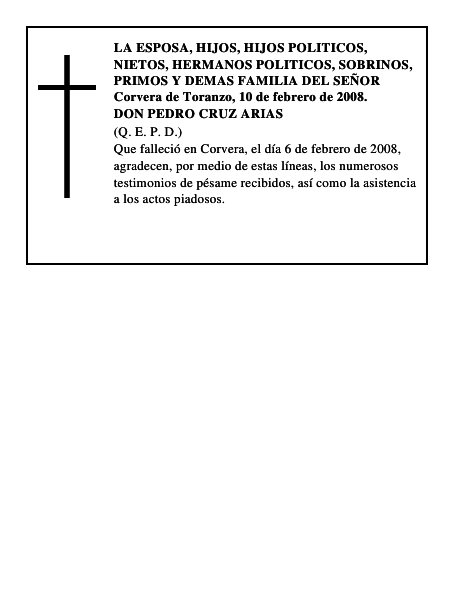 DON PEDRO CRUZ ARIAS