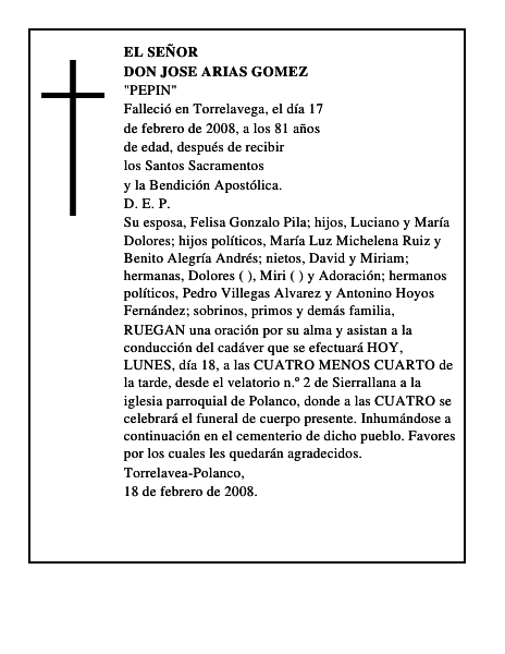 DON JOSE ARIAS GOMEZ