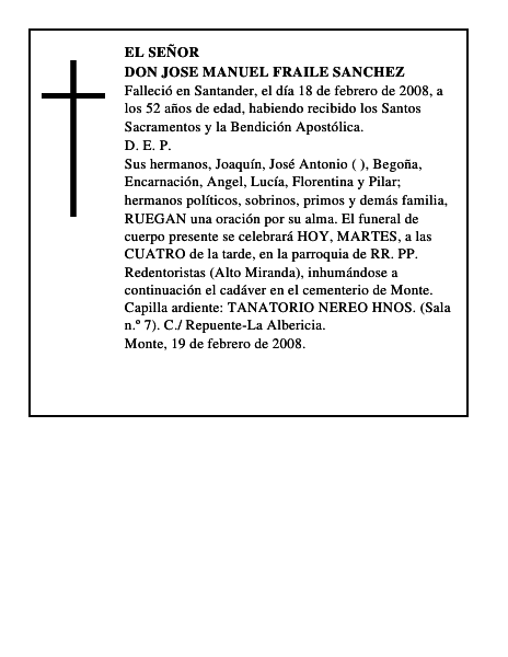 DON JOSE MANUEL FRAILE SANCHEZ
