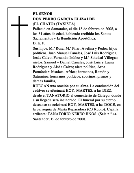 DON PEDRO GARCIA ELIZALDE