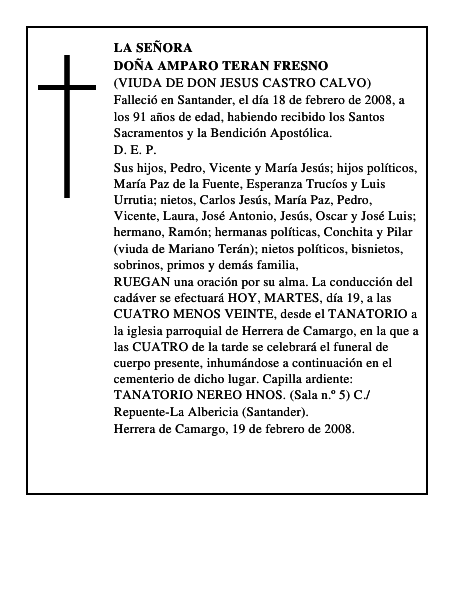 DOÑA AMPARO TERAN FRESNO