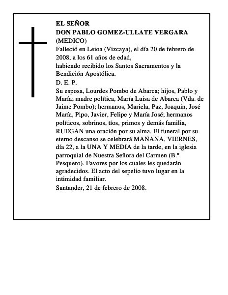 DON PABLO GOMEZ-ULLATE VERGARA