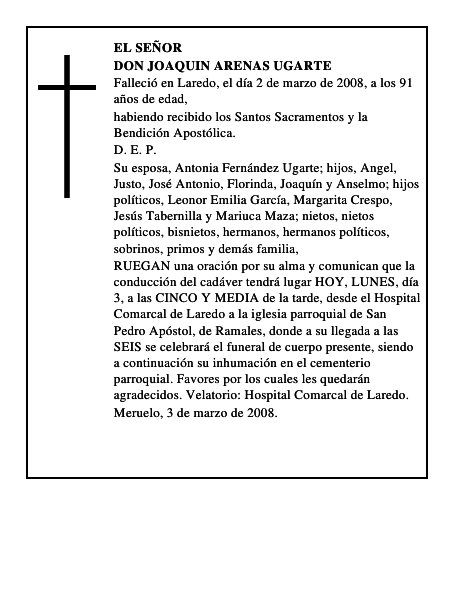 DON JOAQUIN ARENAS UGARTE