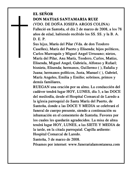 DON MATIAS SANTAMARIA RUIZ
