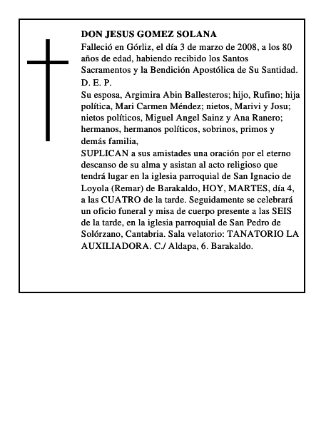 DON JESUS GOMEZ SOLANA