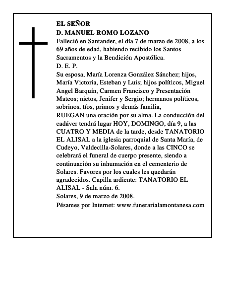 D. MANUEL ROMO LOZANO
