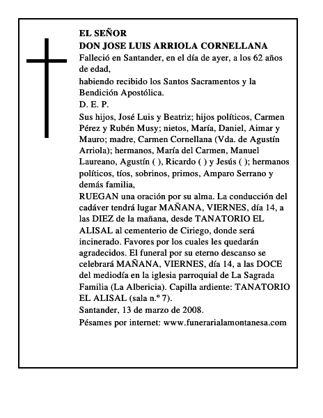 DON JOSE LUIS ARRIOLA CORNELLANA