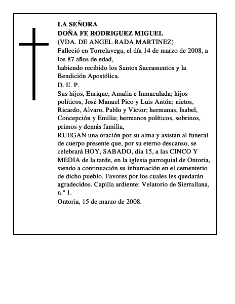 DOÑA FE RODRIGUEZ MIGUEL