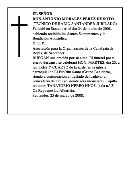 DON ANTONIO MORALES PEREZ DE SOTO