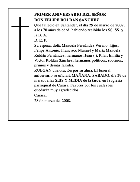 DON FELIPE ROLDAN SANCHEZ