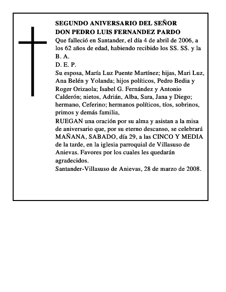 DON PEDRO LUIS FERNANDEZ PARDO