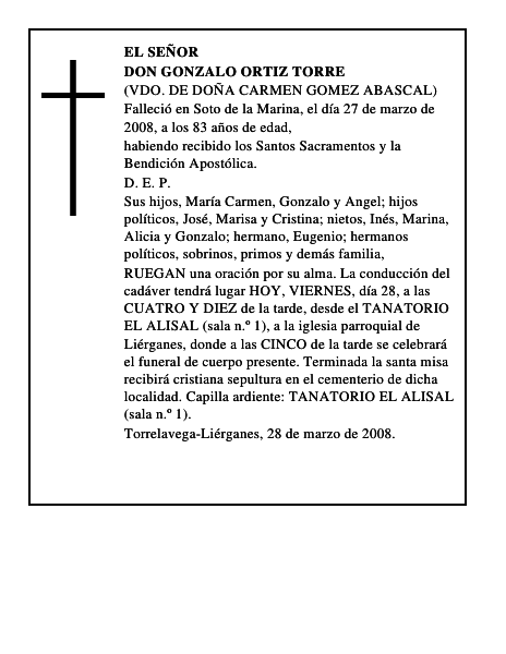 DON GONZALO ORTIZ TORRE