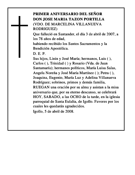 DON JOSE MARIA TAZON PORTILLA