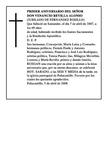 DON VENANCIO REVILLA ALONSO
