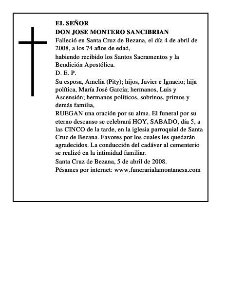 DON JOSE MONTERO SANCIBRIAN