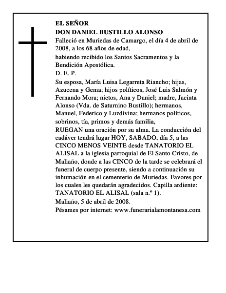 DON DANIEL BUSTILLO ALONSO