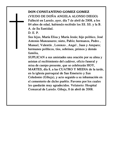 DON CONSTANTINO GOMEZ GOMEZ