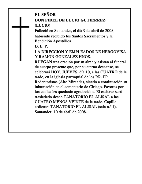 DON FIDEL DE LUCIO GUTIERREZ