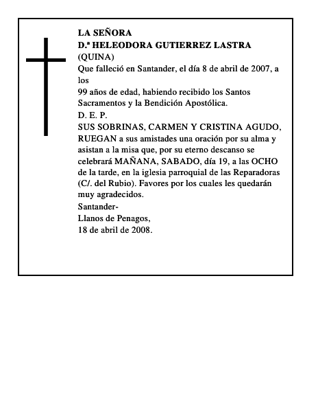 D.ª HELEODORA GUTIERREZ LASTRA