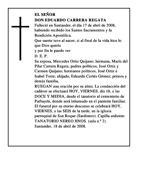 DON EDUARDO CARRERA REGATA
