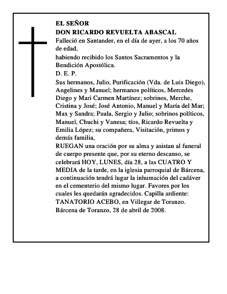 DON RICARDO REVUELTA ABASCAL