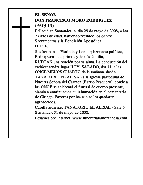DON FRANCISCO MORO RODRIGUEZ