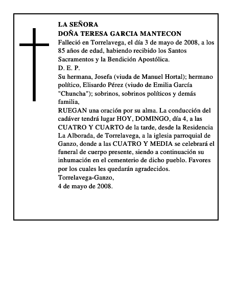 DOÑA TERESA GARCIA MANTECON